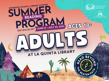 Adult Summer Reading Program event graphic